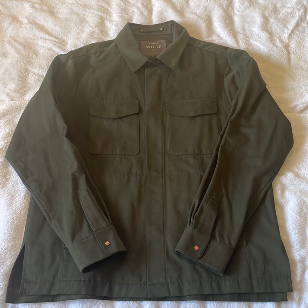 Private White shacket.  olive green size 6 (xl).